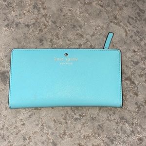 kate spade teal blue wallet